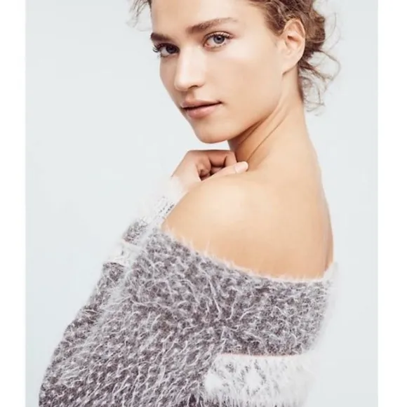 Anthropologie Sleeping On Snow FAROE Soft Fair Isle  Wool Sweater Size Large